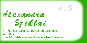 alexandra sziklai business card